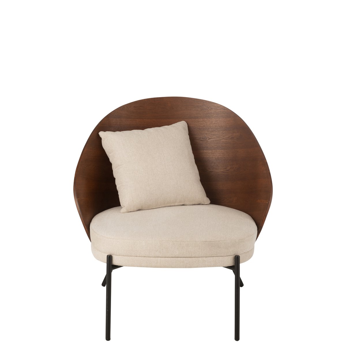 J-Line Loungestoel Multiplex/Metaal Bruin/Beige