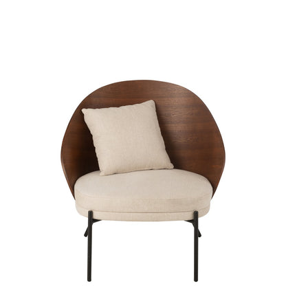 J-Line Loungestoel Multiplex/Metaal Bruin/Beige