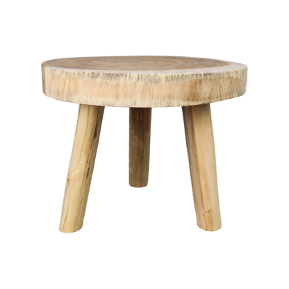 HSM Collection-Ronde Bijzettafel Boomschijf-ø40x40-Naturel-Munggur