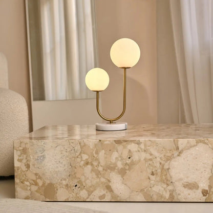 Giorgia Elegant Marble Lamp - Elegante tafellamp met matglazen lampen