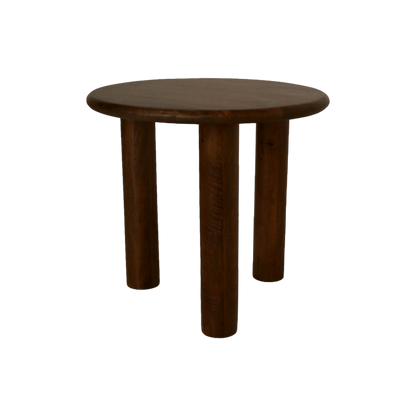 HSM Collection-Ronde Bijzettafel Pillar-50x50x45-Bruin-Mango