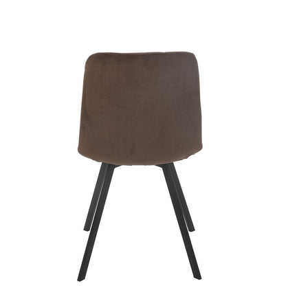 J-Line Eetstoel Clark Metaal/Polyester Bruin