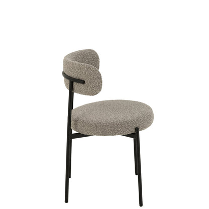 J-Line stoel Bouclé - multiplex/polyester - grijs/zwart