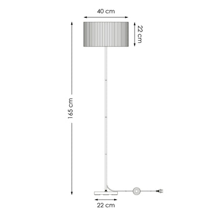 Home Sweet Home Cylindrische Corduroy Vloerlamp - Black - ø40 x 165cm