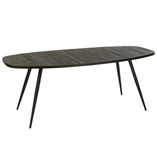 J-Line eettafel Ovaal Gerecycleerd - hout - zwart