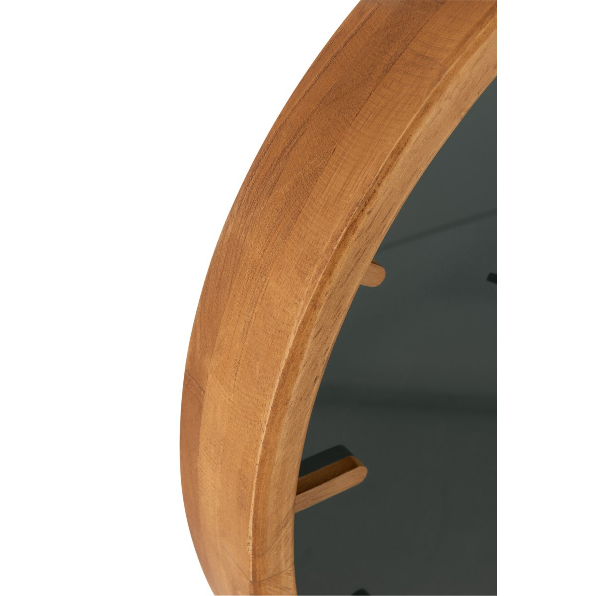 J-Line klok Rond - hout/glas - bruin/zwart - Ø 40 cm