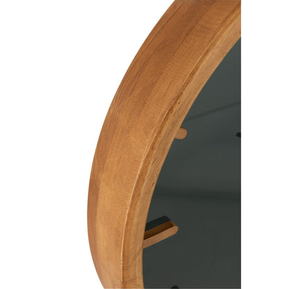 J-Line klok Rond - hout/glas - bruin/zwart - Ø 40 cm