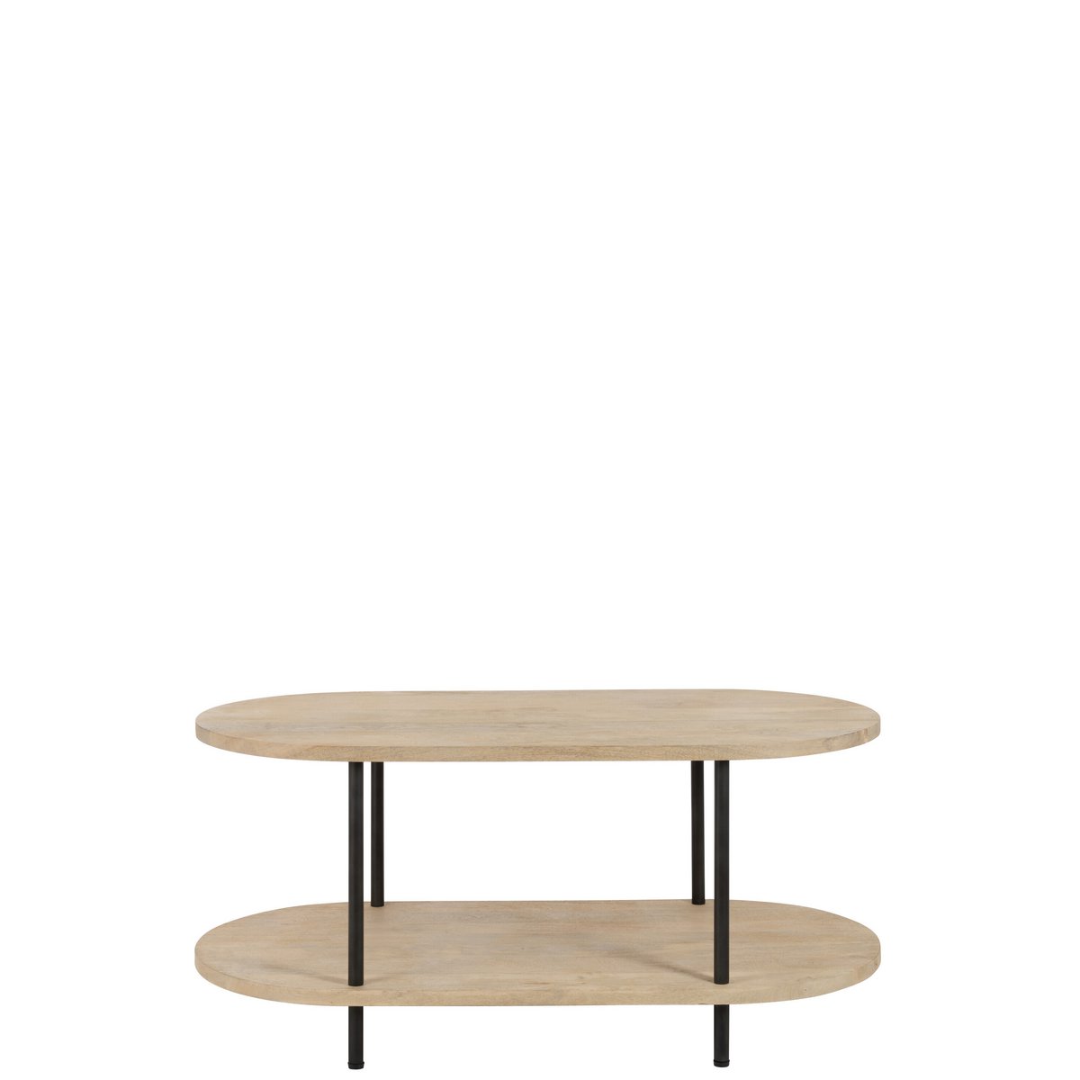 J-Line salontafel Eli 2 Planken - hout/metaal - naturel/grijs