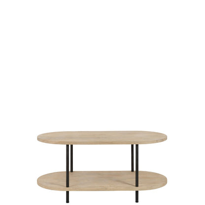 J-Line salontafel Eli 2 Planken - hout/metaal - naturel/grijs