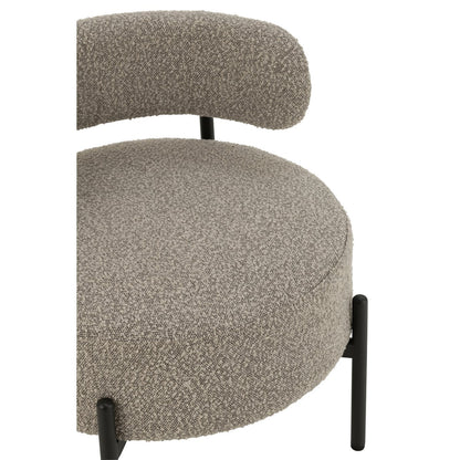 J-Line loungestoel Bouclé - multiplex/polyester - grijs/zwart