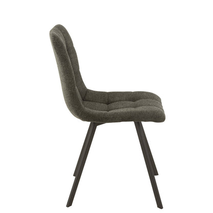 J-Line Stoel Babette Textiel/Metaal Donker Grijs