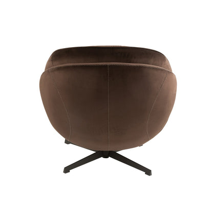 J-Line zetel Relax -+ voetbank - metaal/textiel - donkerbruin