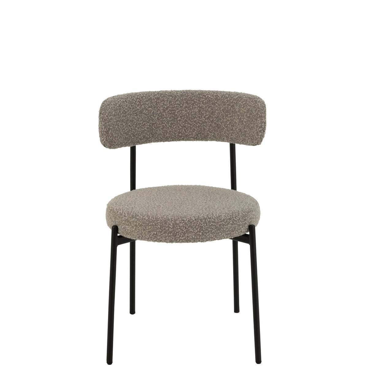 J-Line stoel Bouclé - multiplex/polyester - grijs/zwart