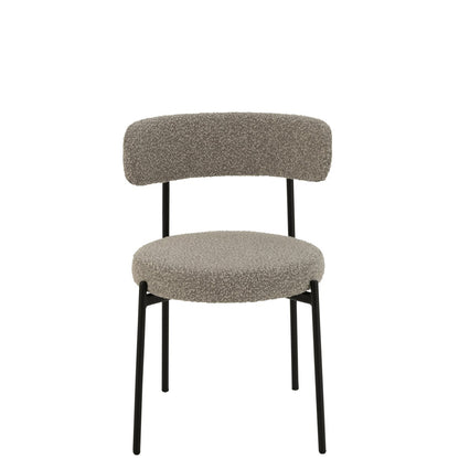 J-Line stoel Bouclé - multiplex/polyester - grijs/zwart