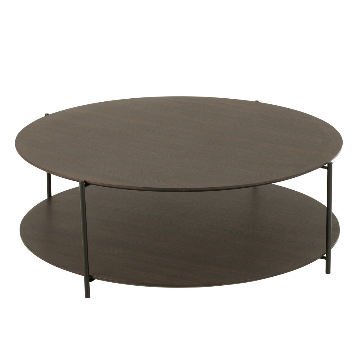 J-Line Salontafel Rond Mdf/Metaal Donkerbruin Large