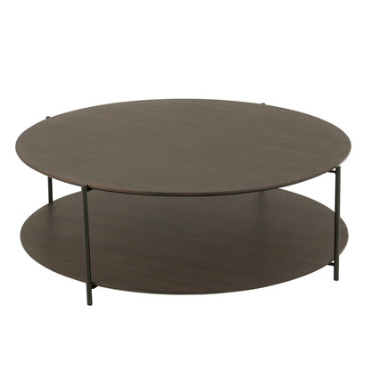 J-Line Salontafel Rond Mdf/Metaal Donkerbruin Large