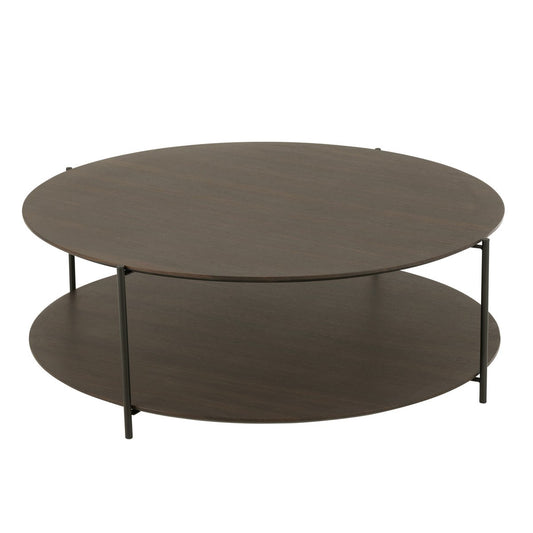 J-Line Salontafel Rond Mdf/Metaal Donkerbruin Large