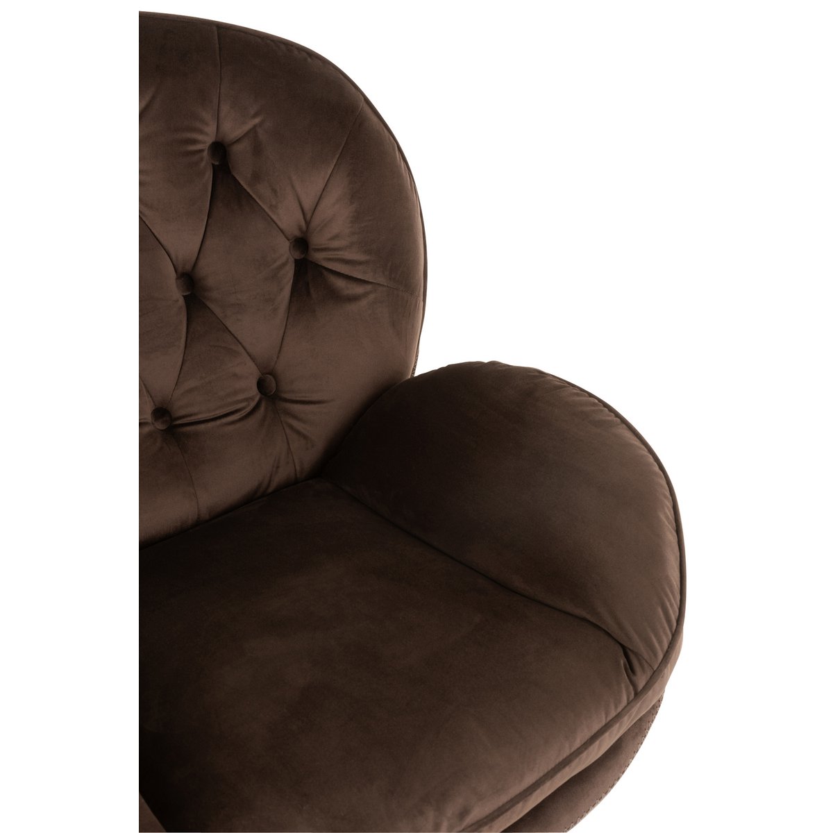 J-Line zetel Relax -+ voetbank - metaal/textiel - donkerbruin