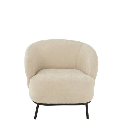 J-Line Loungestoel Mars Populierenhout/Schuim Beige
