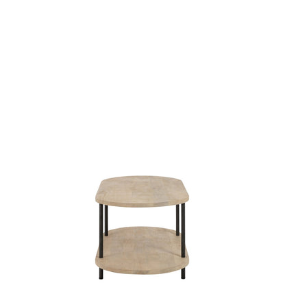 J-Line salontafel Eli 2 Planken - hout/metaal - naturel/grijs