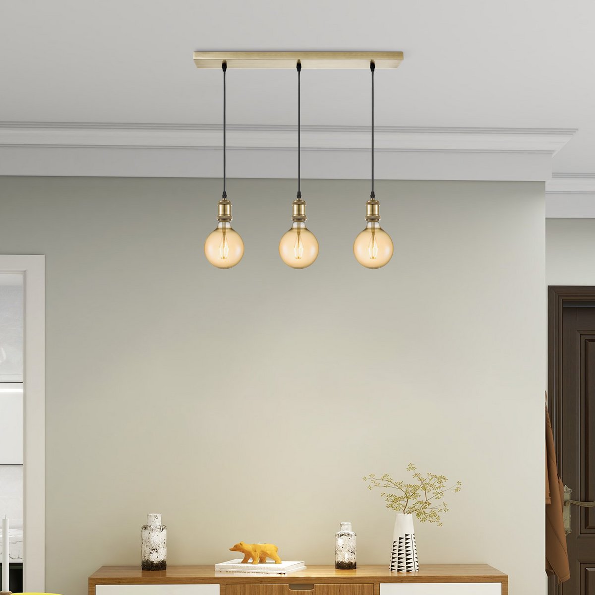 Home Sweet Home hanglamp vintage - 3 LED lamp G180 - dimbaar E27 amber