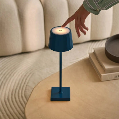 Wouter delftware blauw oplaadbare tafellamp-draadloos opladen, dimable, 120 uur batterijduur