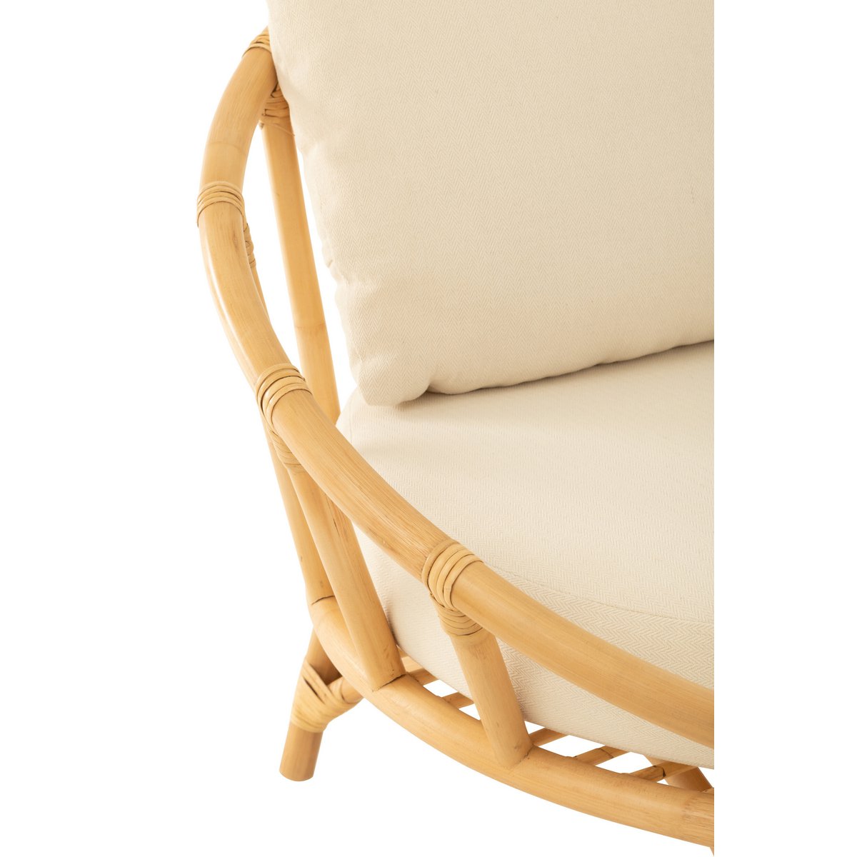 J-Line stoel + kussen - jute/textiel - naturel/wit
